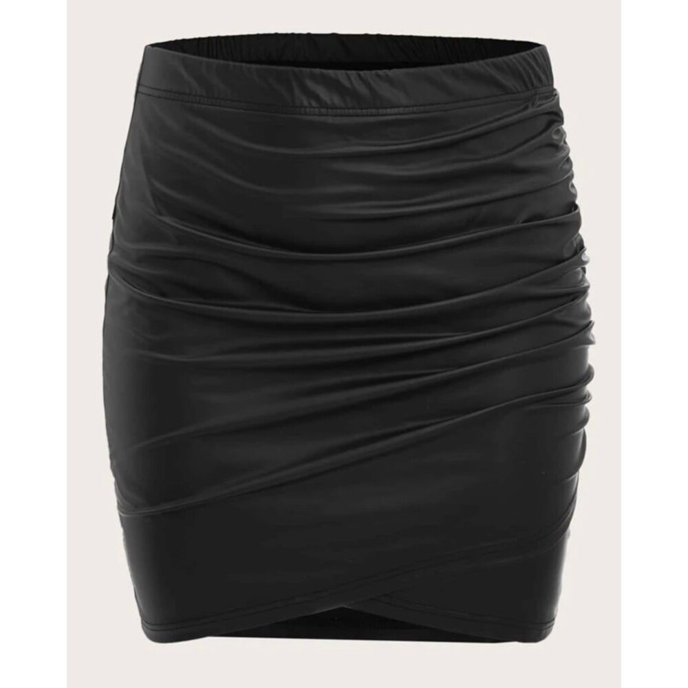 Shein Curve faux leather mini skirt